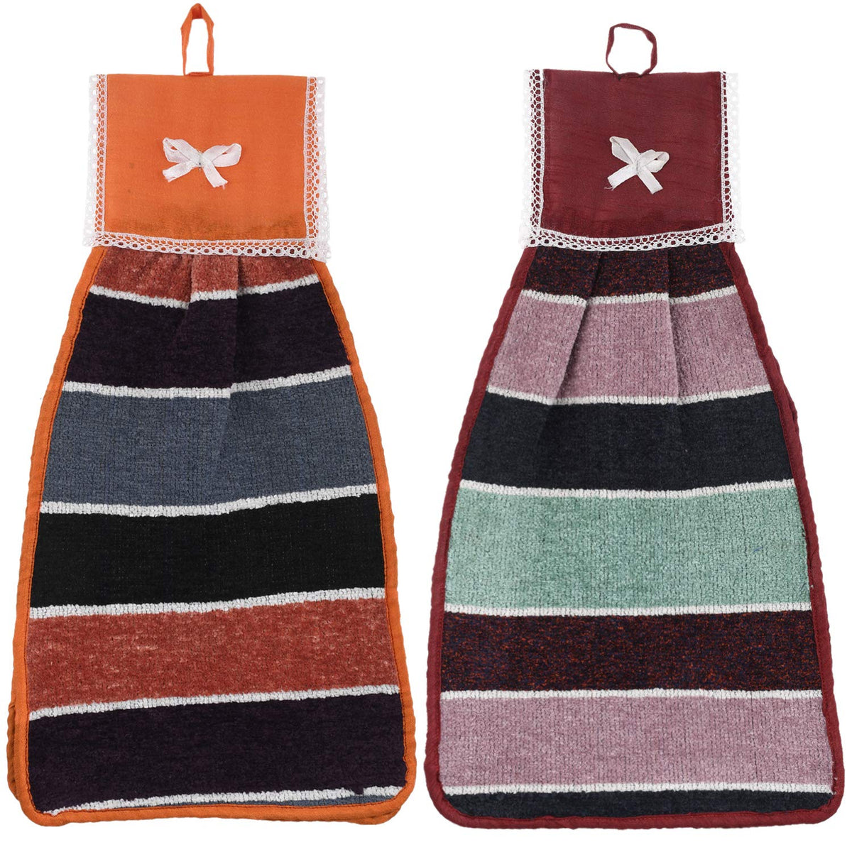 Kuber Industries Hanging Cotton 2 Pieces Cotton Washbasin Napkin/Hand Towel for Kitchen and Bathroom (Multi) - CTKTC45557