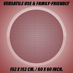 Heart Home Round Table Cover | PVC Table Cloth for Round Tables | 4 Seater Round Table Cloth | Self Star Kitchen Dining Tablecloth | Tabletop Cover | 60 Inch | Brown