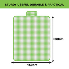 Heart Home Chatai Mat | Foldable Chatai for Travel | Sleeping Mat for Floor | Bedsheet & Mattress Protector | Floor Chatai Mat for Yoga | Chatai for Picnic | Check-Design | Green