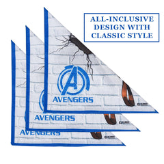 Heart Home Marvel Mjollnir Handkerchiefs | Cotton Handkerchiefs for Boys | Handkerchiefs for Girls | Rumal for Boys & Girls | Hankies for Gifting | Pack of 6 | Blue & White