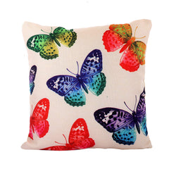 Kuber Industries Butterfly Design 2 Pieces Cotton Cushion Cover - 16"x16"(Cream)