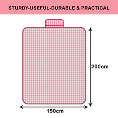 Kuber Industries Chatai Mat | Foldable Chatai for Travel | Sleeping Mat for Floor | Bedsheet & Mattress Protector | Floor Chatai Mat for Yoga | Chatai for Picnic | Check-Design | Pink