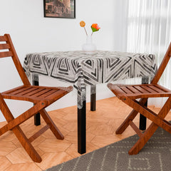 Heart Home Table Cover | PVC Dining Table Cover | Table Cloth | Center Table Cover | Table Cover for Kitchen Table | Triangle Table Cover for Hall Décor | 54 Inch | Gray