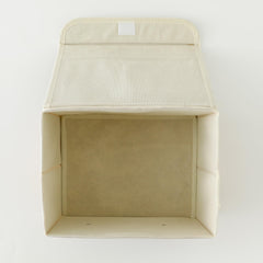 Kuber Industries Pack of 2 Large Storage Box With Lid|Foldable Toys Storage Bin|Wardrobe Organizer For clothes|Front Handle & Sturdy (Khadi)