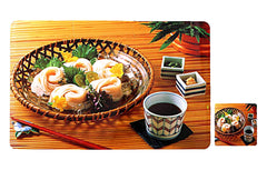 Kuber Industries Basket Printed PVC Stain Resistant, Anti-Skid, Waterproof 6 Pcs Placemats with 6 Pcs Tea Coasters Set for Dining Kitchen Restaurant Table, Set of 12 (Brown)