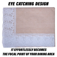 Heart Home Dining Table Cover | Kitchen Dining Tablecloth | 6 Seater Dining Table Cover | Dining Table Cover for Hall Décor | Plain Texture Tablecloth | DTC | 60x90 | Beige