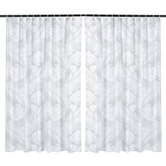 Heart Home Shower Curtain | PVC Shower Curtain with Hooks | Shower Curtain for Bathroom | AC Shower Curtain | Self Leaf Bathroom Shower Curtain | 7 Feet | Pack of 2 | White