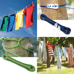 Heart Home Cloth Drying Rope | PVC Coated Laundry Line Rope | Laundry Clothesline | Cloth Drying Wire Rope with 2 Hooks | Clothes Drying Line | 20 MTR | Multicolor