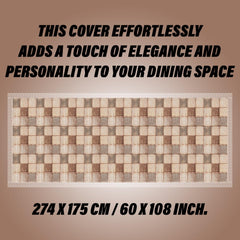Kuber Industries Dining Table Cover | Kitchen Dining Tablecloth | 8 Seater Dining Table Cover | Dining Table Cover for Hall Décor | Chatai Kitchen Tablecloth | 60x108 | Brown