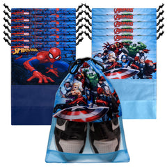 Heart Home Marvel Avengers Shoe Cover | Travel Shoe Storage Bags | Polyester Storage Bag | Drawstring Shoe Cover | Shoe Organizer with Clear window | Pack of 12 | Multi