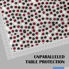 Kuber Industries Dining Table Cover | PVC Table Cloth Cover | 6-Seater Table Cloth | Table Protector Cover | Table Cover for Dining Table | Dot Table Cover | 60x90 Inch | DTC | Multi
