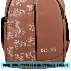 Heart Home Backpack | School Backpack for Kids | Collage Backpack | School Bag for Boys & Girls | 3 Compartments Mini Backpack | Half Print School Bag | Beige