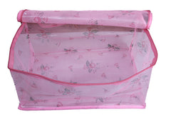 Heart Home Transparent Net Storage Organizer Wardrobe Organiser Regular Clothes Bag-Pack of 3 (Pink)