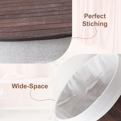 Kuber Industries 73 Ltr Round Bamboo Laundry Basket For Clothes With Lid | Used/Washing Clothes Bag & Laundry Box - Dark Brown