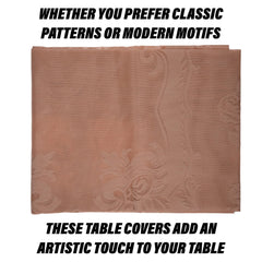 Kuber Industries Center Table Cover | Cotton Table Cloth Cover | 4-Seater Table Cloth | Self Gulmohar Vila Table Cover | Table Protector | Table Cover for Center Table | 40x60 Inch | Peach