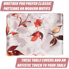 Kuber Industries Dining Table Cover | Tabletop Cover | Table Buffet Cover | Table Linen Cover | 6-Seater Table Cloth | Table Cloth Cover | Fancy Painting | DTC | 60x90 Inch | Cream