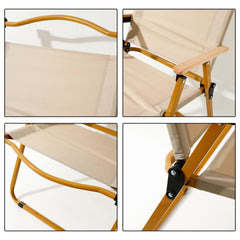 Kuber Industries (Set of 5) Portable & Foldable Chair for Travelling - Camping Cloth Kurchi for Outdoor Beach & Home Aram - Khaki