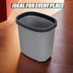 Kuber Industries Plastic Open Plastic Dustbin Without Lid|Garbage Bin, Trash Can, Waste Bin, 7 Litre- Pack of 2 (Grey)-47KM0713