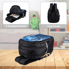 Heart Home Marvel Black Panther School Bags | Kids School Bags | Collage Bookbag | Travel Backpack | School Bag for Girls & Boys | School Bag with 5 Compartments | Include Bag Cover | Black