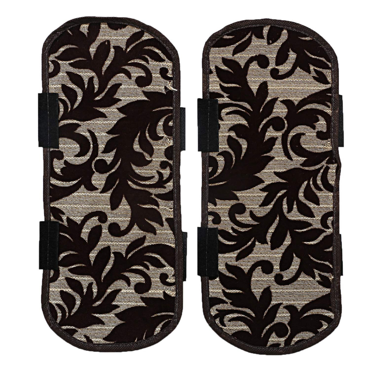 Heart Home Velvet 2 Pcs Fridge Handle Cover (Brown)- CTHH495, Standard