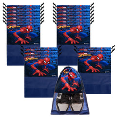 Heart Home Marvel Spiderman Shoe Cover | Travel Shoe Storage Bags | Polyester Storage Bag | Drawstring Shoe Cover | Shoe Organizer with Clear window | Pack of 18 | Navy Blue