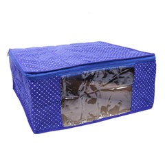 Kuber Industries Polka Dots 6 Piece Cotton 3 Layered Quilted Saree Cover, Blue-CTKTC21274