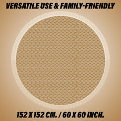 Heart Home Round Table Cover | Table Cloth for Round Tables | 4 Seater Round Table Cloth | Carry Round Kitchen Dining Tablecloth | Tabletop Cover | 60 Inch | Golden