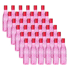 Kuber Industries BPA-Free Plastic Water Bottle|Leak Proof, Firm Grip, 100% Food Grade Plastic Bottles|for Home, Office, & Gym|Unbreakable, Freezer Proof, Fridge Water Bottle|Set of 6|Pink (Pack of 6)