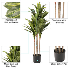 Urbane Home Corn Artificial Tree | Faux Tree with Pot | 120 CM Tall Planter |Plant for Home Decor | Evergreen Artificial Silk Tree | Plastic | FH-BXT120 | Green