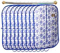 Kuber Industries Flower Printed 9 Pieces Foldable Non Woven Men's Coat Blazer Cover (Blue) -CTMTC039480