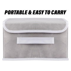 Kuber Industries Drawer Storage Box | Plain Dhakkan Storage Box | Non-Woven Clothes Organizer For Toys | Storage Box with Handle | Small | Pack of 2 | Gray