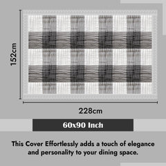 Kuber Industries Dining Table Cover | PVC Table Cloth Cover | 6-Seater Table Cloth | Table Protector Cover | Table Cover for Dining Table | Black Lining Table Cover | 60x90 Inch | DTC | Gray
