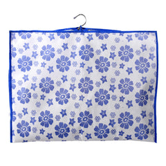 Kuber Industries Flower Printed 8 Pieces Half Transparent Non Woven Men's Coat Blazer Cover (Blue)-KUBMART847