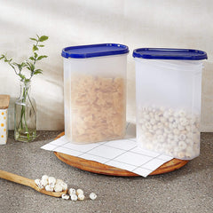 Kuber Industries Stainless Steel Casserole & Plastic conatiner I Casserole (2000 ML) & Kitchen Container Set of 2 (2500 ML)