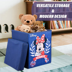 Heart Home Minnie Toy Storage Box | Laundry Basket for Toys | Folding Laundry Basket | Clothes Hamper with Lid & Handles | Storage Basket for Bathroom | 60 LTR | Navy Blue