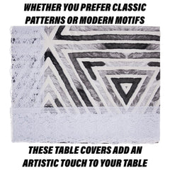 Heart Home Table Cover | PVC Dining Table Cover | Table Cloth | Center Table Cover | Table Cover for Kitchen Table | Triangle Table Cover for Hall Décor | 54 Inch | Gray