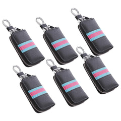 Kuber Industries Key Case|Keychain/Keyring/Key Tag|Car Key Clip, Key Holder, Key Organizer-Pack of 6 (Black)