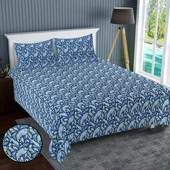 Kuber Industries Double Bedsheet|Cotton 120 TC Luxury Printed Soft & Lightweight Bedsheet with 2 Pillow Covers, 90x37 Inch (Green) (Pack of 2)