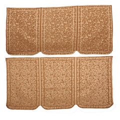 Kuber Industries Leaf Design 6 Piece Velvet 5 Seater Sofa Cover Set - Gold