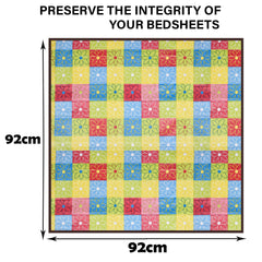 Heart Home Food Mat | Bedsheet Protector for Home | Reversible Bed Server Mat | Check-Design Mattress Protector for Home | Food Mat for Kids | 92 cm | Yellow