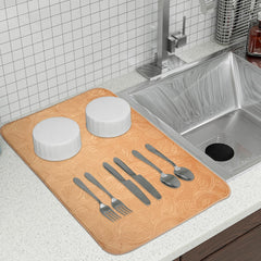 Kuber Industries Dish Dry Mat | Microfiber Self Drying Mat | Kitchen Drying Mat | Water Absorbent Kitchen Mat | Embossed Dish Dry Mat | 50x70 | Pack of 3 | Multicolor