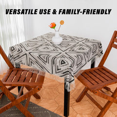 Heart Home Table Cover | PVC Dining Table Cover | Table Cloth | Center Table Cover | Table Cover for Kitchen Table | Triangle Table Cover for Hall Décor | 54 Inch | Gray