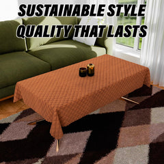Heart Home Center Table Cover | Velvet Table Cover | Quilted Center Table Cover | Reusable Cloth Cover for Table Top | Table Protector Cover | 40x60 Inch | Brown