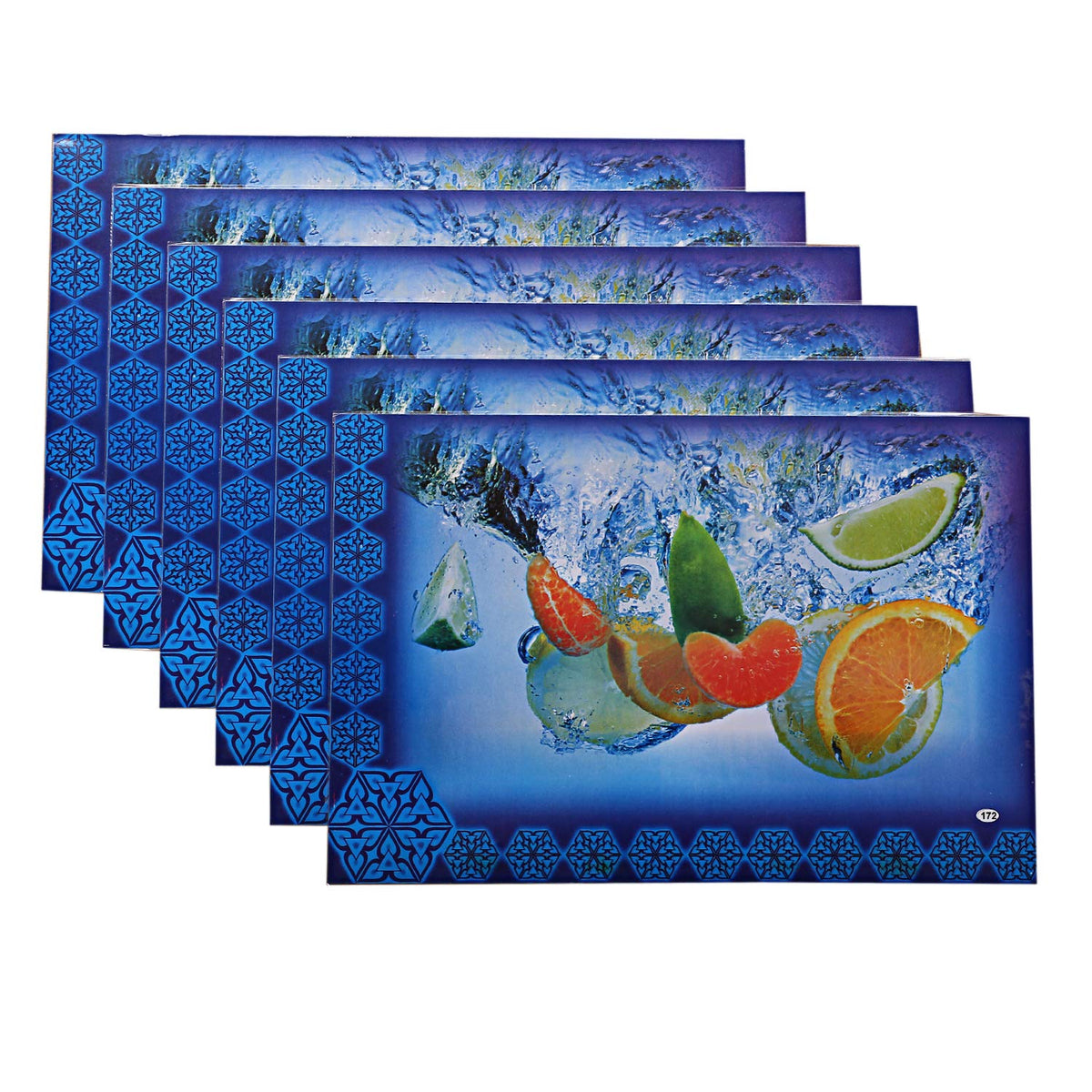 Kuber Industries PVC 6 Pieces Reversible Dining Table Placemat Set (Multi) -CTLTC11315