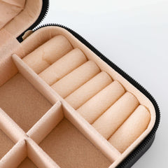Homestic Pack of 1 Mini Jewelry Box | Travel Jewellery Organizer Storage Box | Portable Case for Rings Earrings | Portable Jewelry Organizer | Proposal Gifts for Women Girl |YXX-023BK | Black
