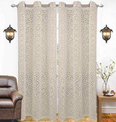 Kuber Industries Cotton Door Curtain-Beige, 7 Feet, 2 Pieces