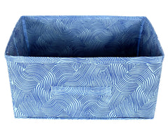Kuber Industries Lahariya Printed Non-Woven Rectangular Flodable Cloth Storage Box/Drawer- Pack of 3 (Blue)-HS43KUBMART26314
