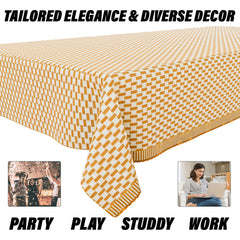 Heart Home Table Cover | Polyvinyl Dining Table Cloth Cover | Center Table Cover | Table Cover for Kitchen Table | Lining Table Cover for Hall Décor | 36x54 Inch | Golden