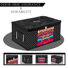 Heart Home Saree Cover | Zip Closure Saree Cover | Clothes Storage Bag | Wardrobe Organiser for Suit | Transparent Window Saree Cover | Bow Dot Border-Design | 9 inch | Maroon