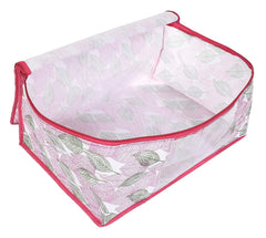 Kuber Industries Non-Woven Leaf Print Saree Covers With Zip|Foldable Wardrobe Organizer For Clothes|Saree Bags Keep 8 To 10 Saree|Suitable For Lehenga, Suit, Dress|Pack Of 3 (Multi)